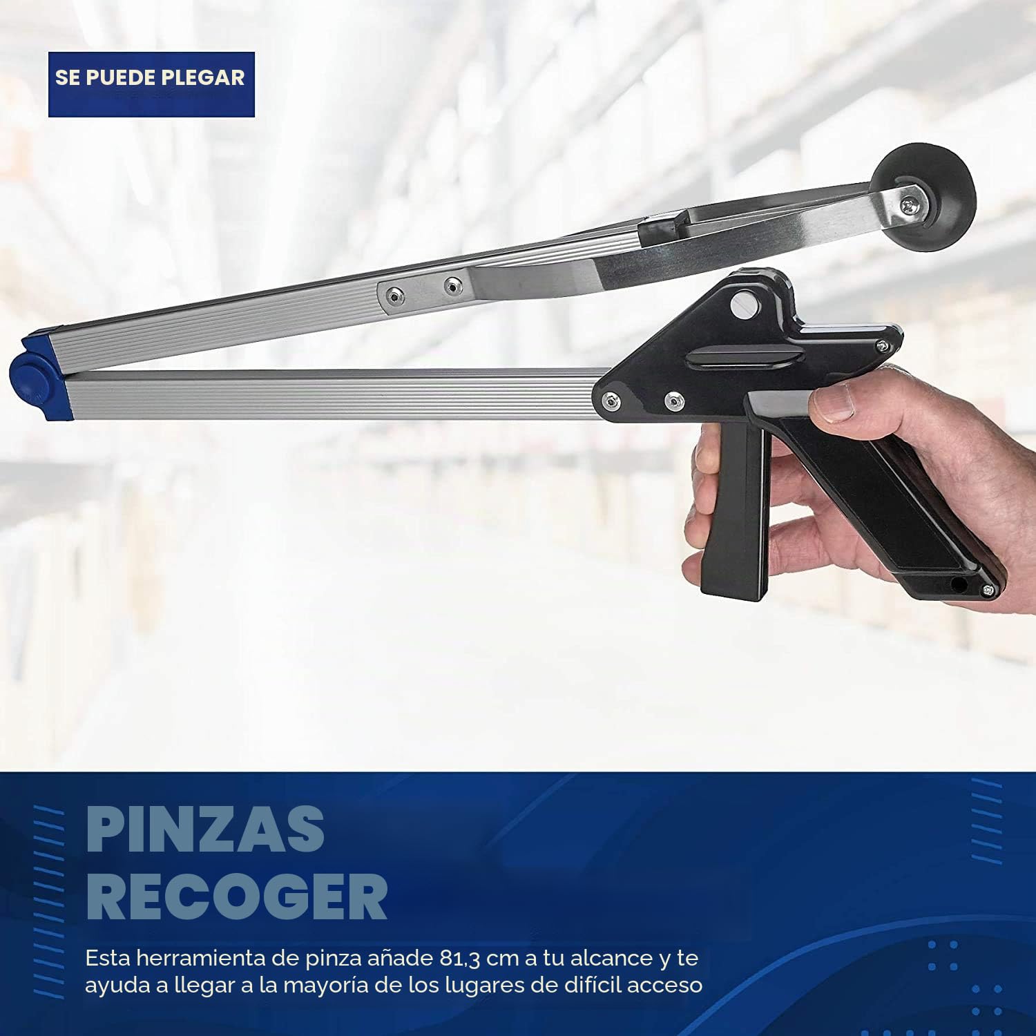 Herramienta de agarre Reacher - Dispositivo de agarre - Garra plegable liviana y duradera que extiende el brazo hasta 32 pulgadas, ideal para interiores y exteriores
