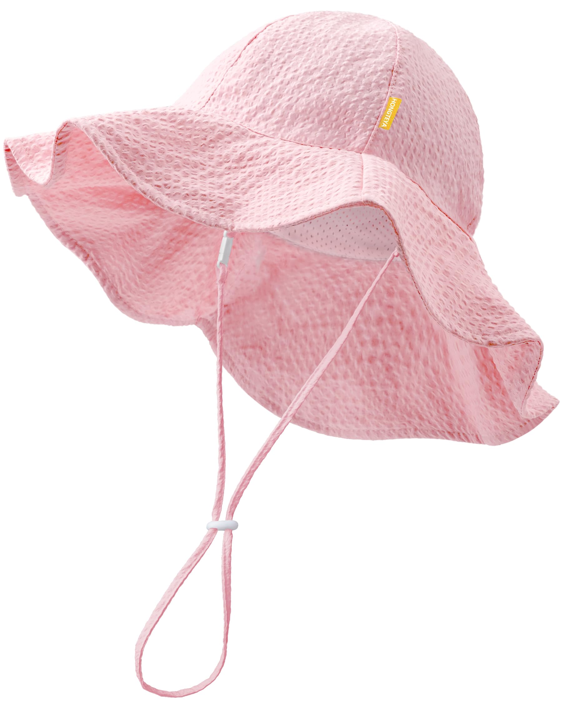 HONGTEYA Baby Sun Hat Wide Brim Adjustable Toddler Beach Bucket Hat