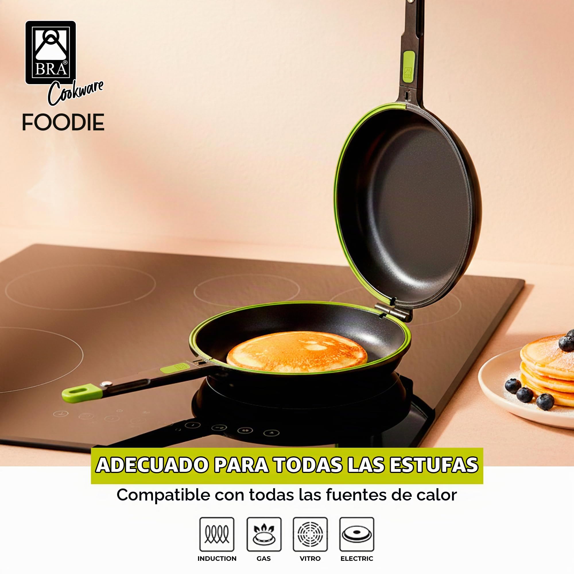 BRA Sarten Doble Tortillas Foodie 26 Cm Induccion