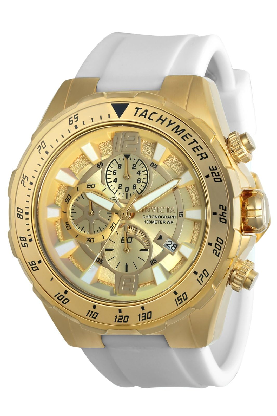 INVICTAInvicta Men's 'Aviator' Quartz Stainless Steel and Silicone Strap Watch, White, Black, 26 (Model: 21741, 24578)