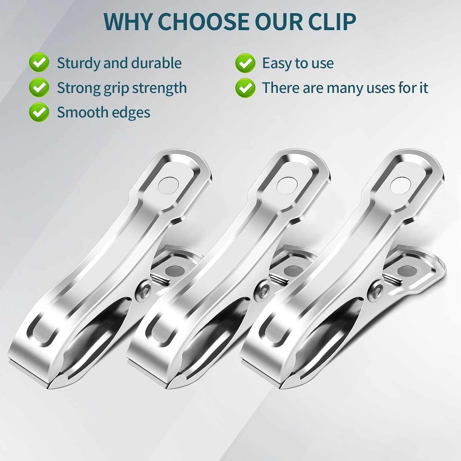 40 PCS Stainless Steel Garden Clips, Large Opening Clip