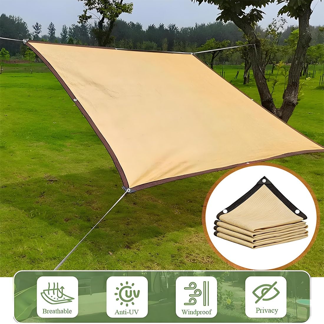Parasole 4x6m Siatkowa Ochrona Solare Ochrona Prywatności Anti per Serra e Esterni Resistente ai Roditori (2x4 m/6.6x13.1ft)