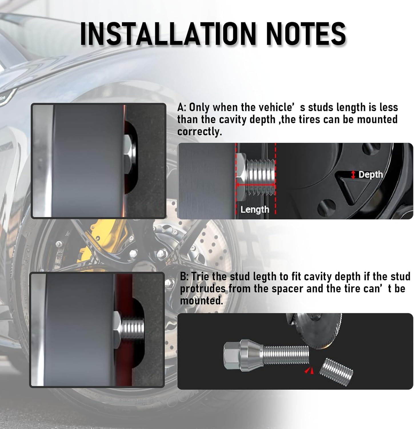 AParts 5x4.5 Hubcentric Wheel Spacers 0.75", 64.1mm Hub Bore, 12x1.25 Studs, Forged Aluminum Wheel Spacers Compatible with