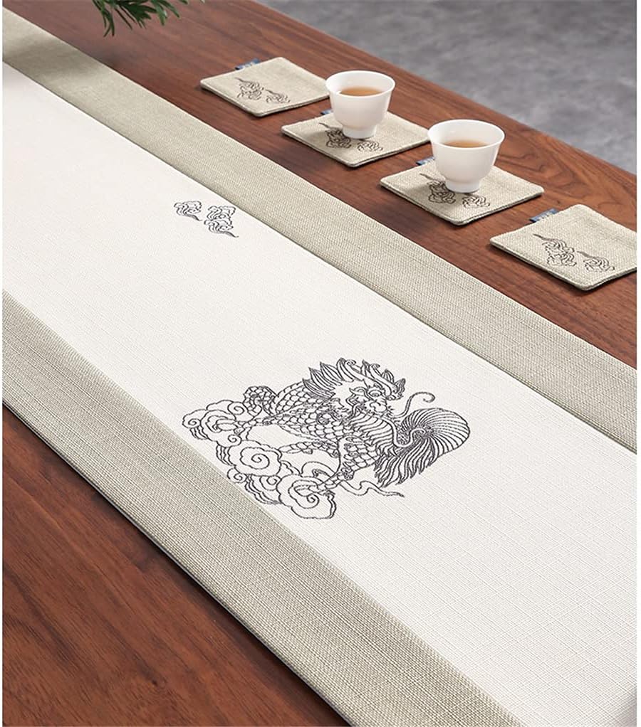 Chinese Table Runner Zen Tea Table Tea Table Cloth Chinese Tea Table Cloth Long Tea Table Cover Cloth(E,33 * 330cm)