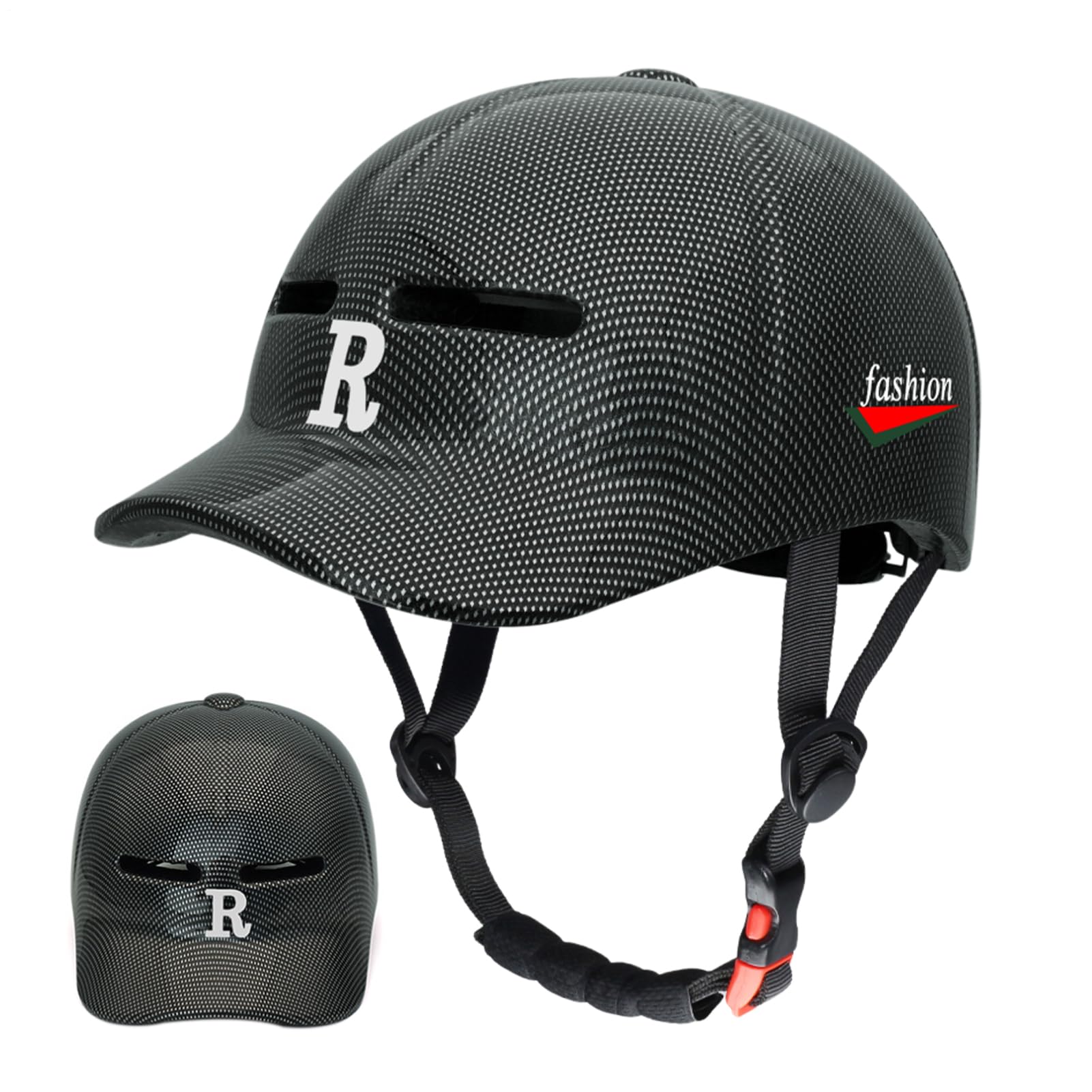 Biking Helmet | Baseball Hat Adult Bike Helmets | Headwear Safety Sun Protection Protector for Commuting Men Women Youth Sports Outdoors Scooter Skating Black XL