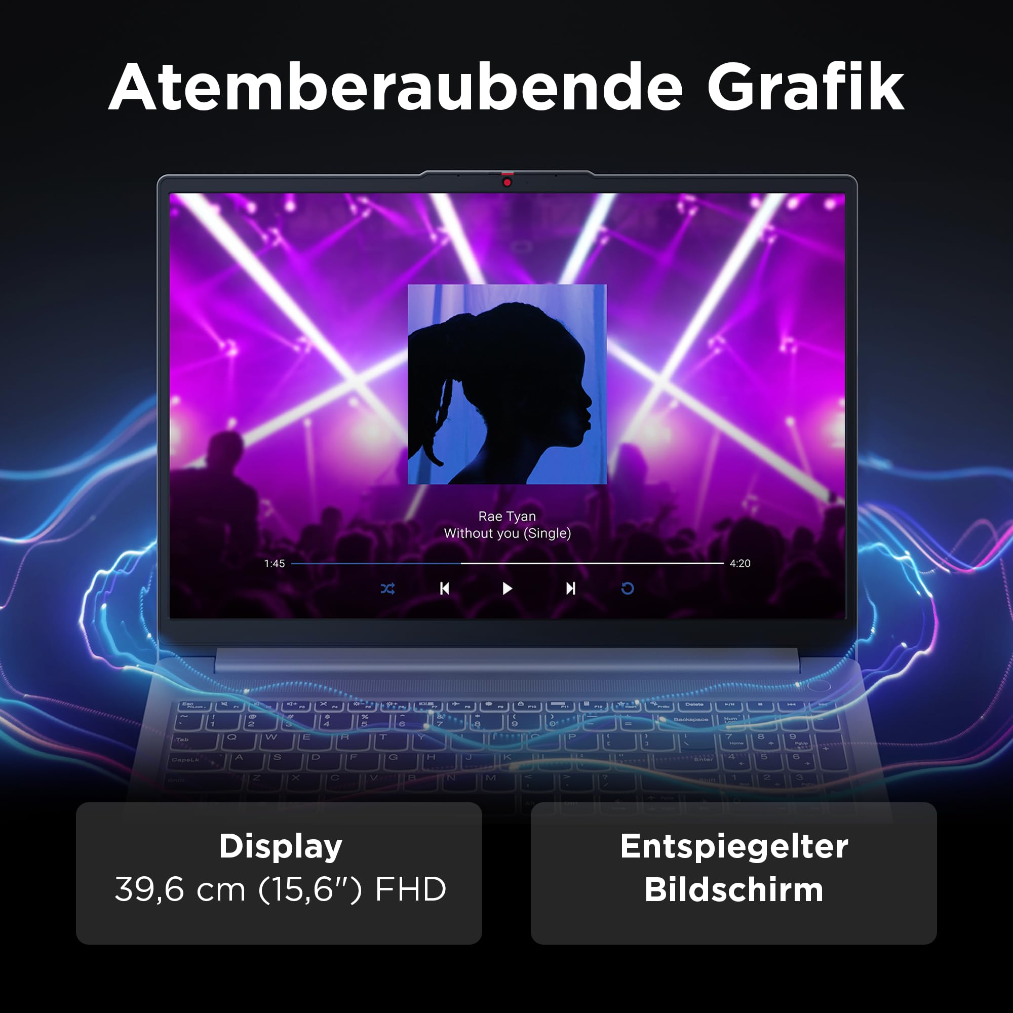 Lenovo IdeaPad Slim 3 Laptop | 15.6" FHD Display | AMD Ryzen 3 7330U | 512GB SSD | 8 GB RAM | AMD Radeon Grafik | QWERTZ | Windows 11 | Abyss Blue | 3 Monate Premium Care