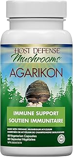 Host Defense Agarikon Mushroom 60 Capsules Immune Support Mushroom Supplement with 55% Polysaccharides & 1000mg Agarikon Mushroom Powder per serving