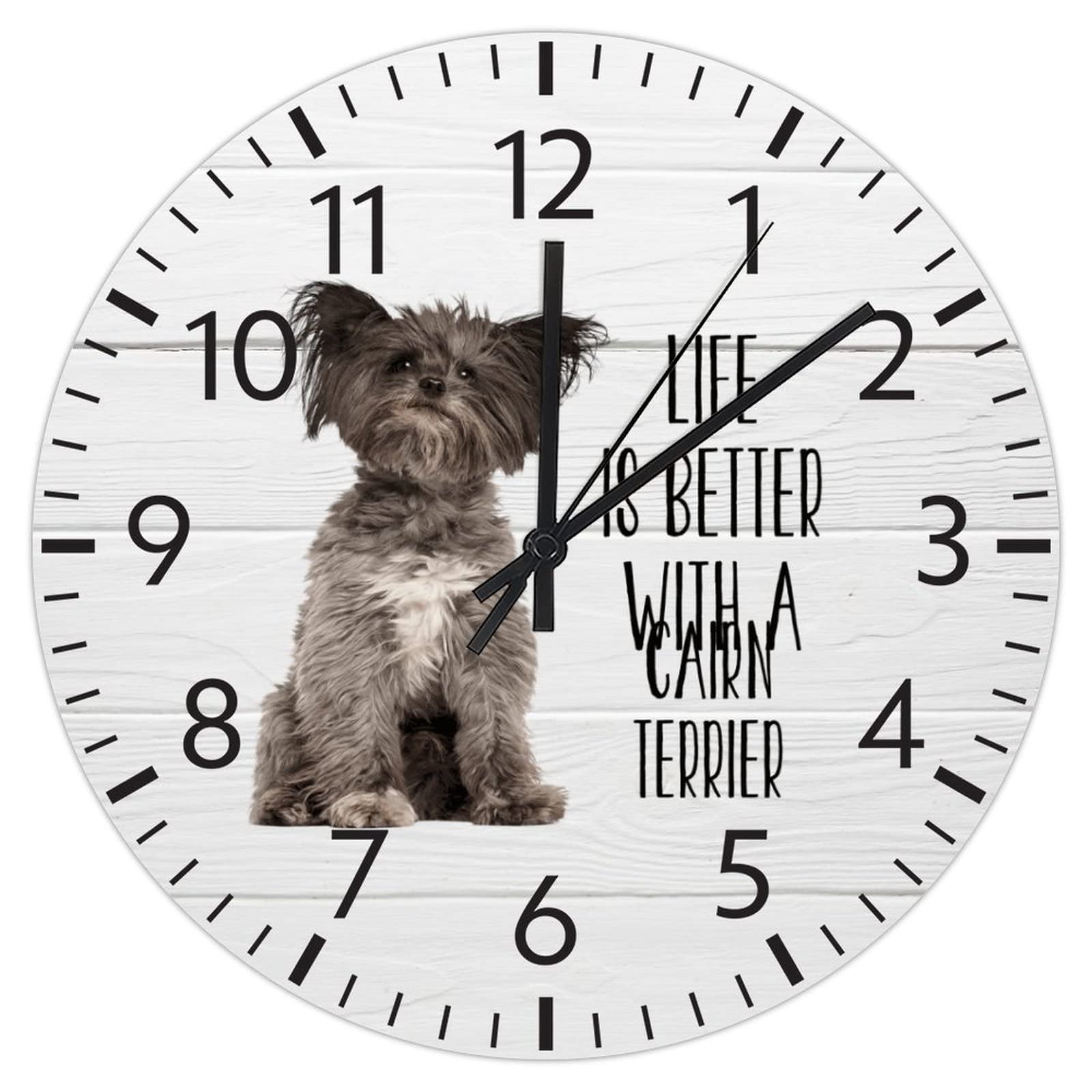 Horloge ronde Terrier silencieuse en PVC pour décorer un salon ou une cuisine moderne