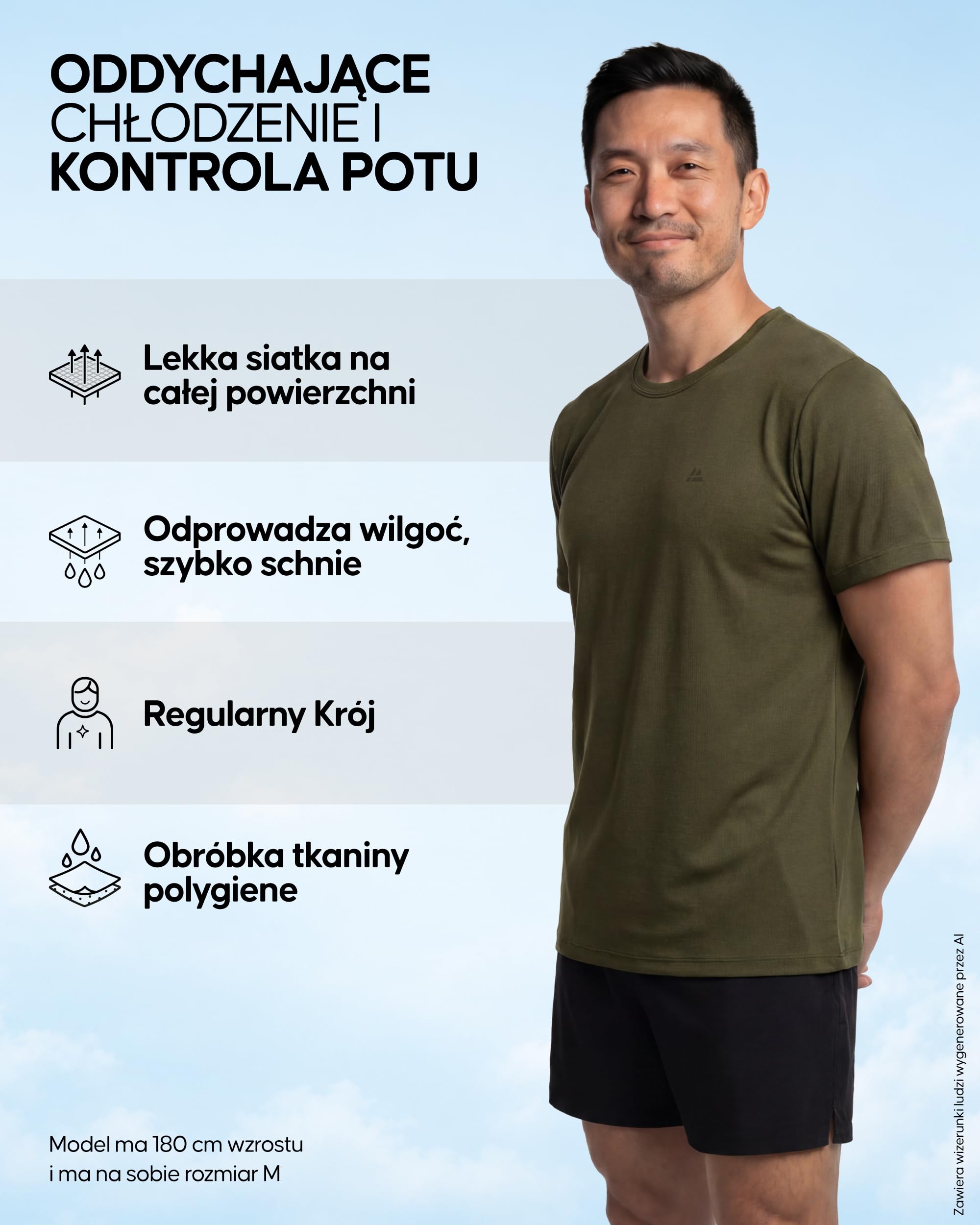 DANISH ENDURANCE Koszulka Sportowa Męska, Odporna Na Zapachy, 1 lub 2-Pak