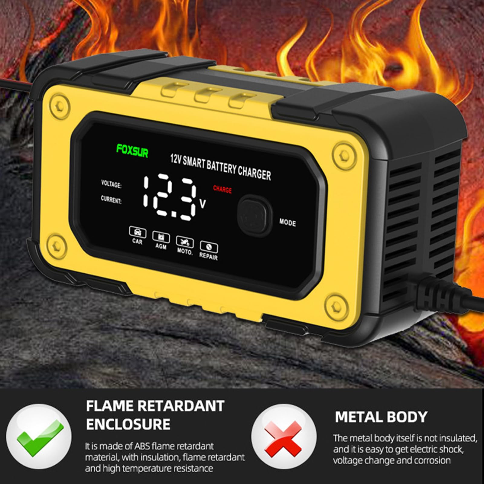 Avviatore di Emergenza Portatile - Jump Starter per Auto Camion Moto con Schermo LCD 12V | Booster Batteria Compatto per Garage Esterno Avviamento Veicolo Kit di Emergenza Avviatore Auto