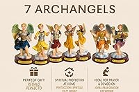Vista 8 de Juego completo de estatuas de siete arcángeles - Figuras de resina de 3 ″ Siete Arcángeles Figuras Completas Religiosas Juego completo