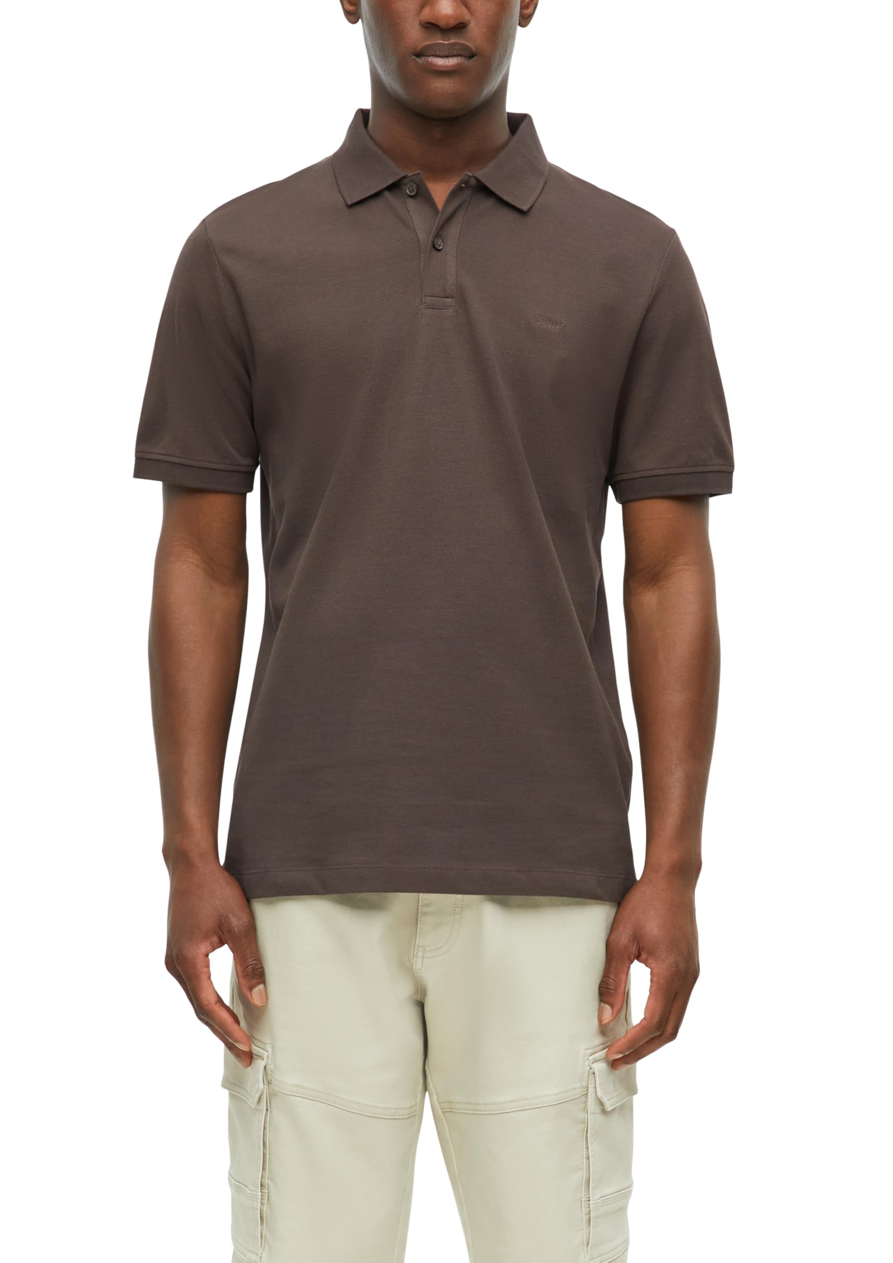 s.Oliver Men's 2178943 Polo Shirt (Pack of 1), Brown, XL