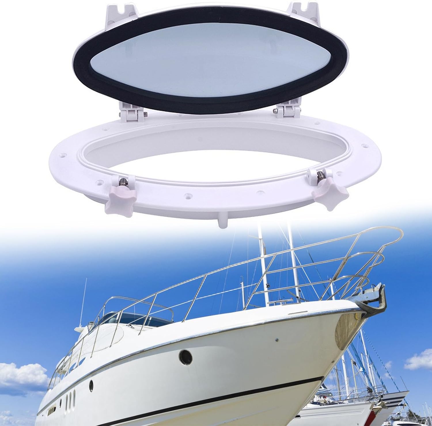 Trailer Cabin Window Oval Marine Portlight Tempered Glass
