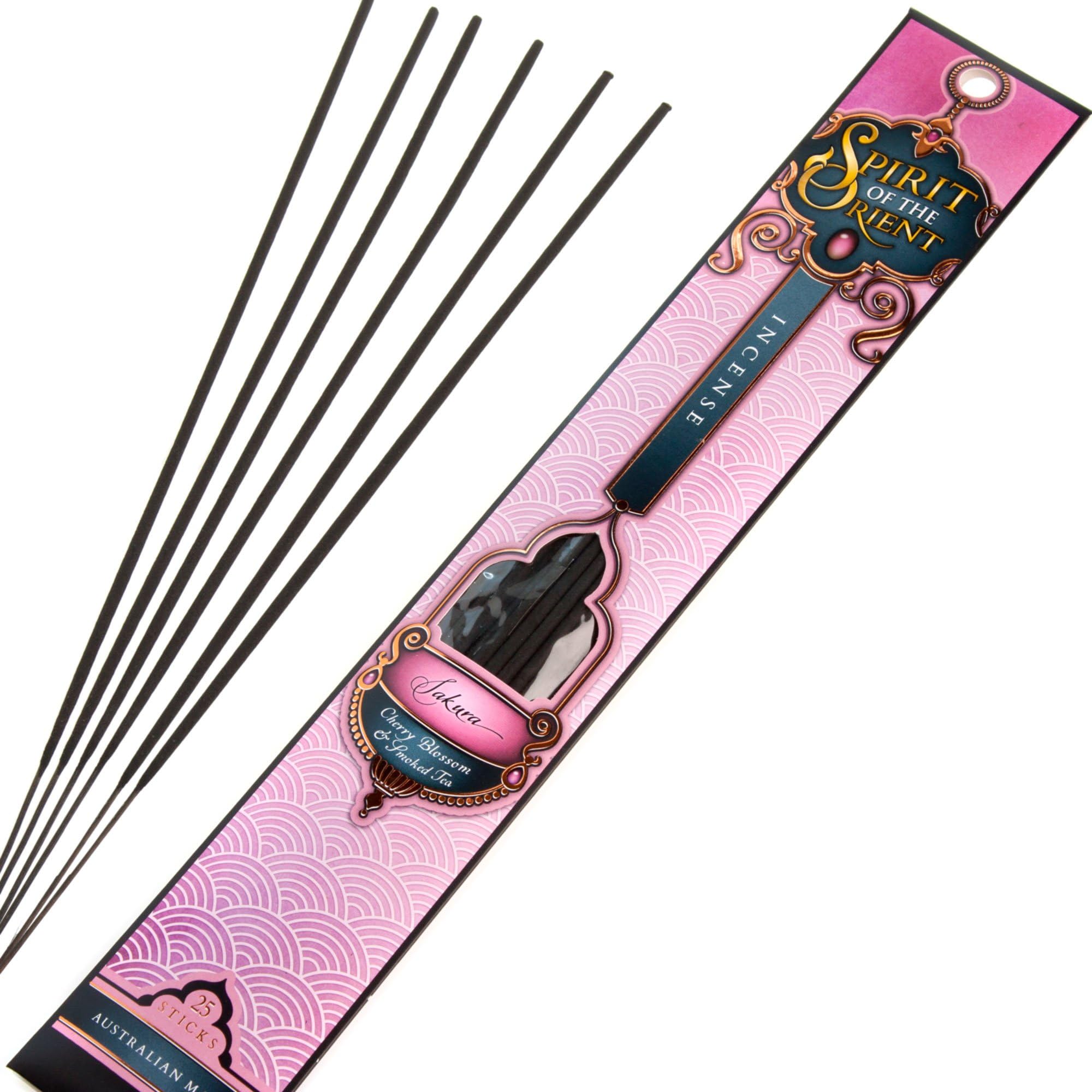 Spirit of the Orient Sakura Incense - 25 x 1 Hour Sticks, Cruelty Free & Vegan, Phthalate-Free Fragrance