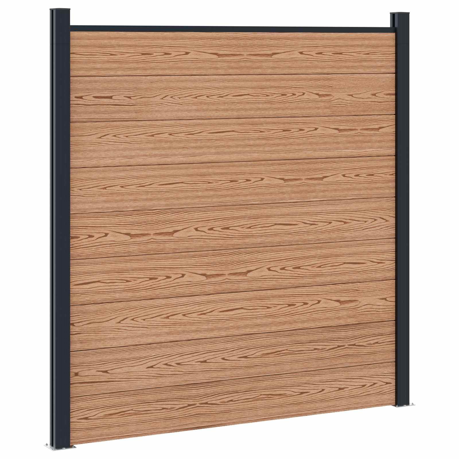 vidaXL WPC Fence Panel and Aluminium Brown
