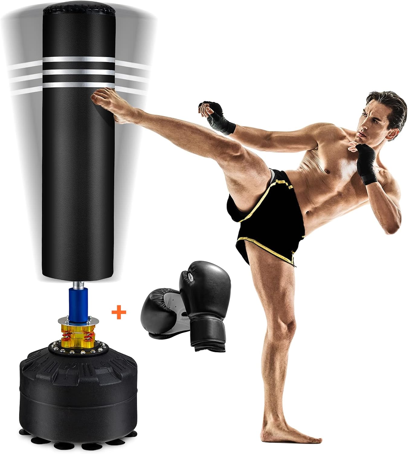 GYMAX 70" Free Standing Punch Bag, Heavy Duty Punching Bags with