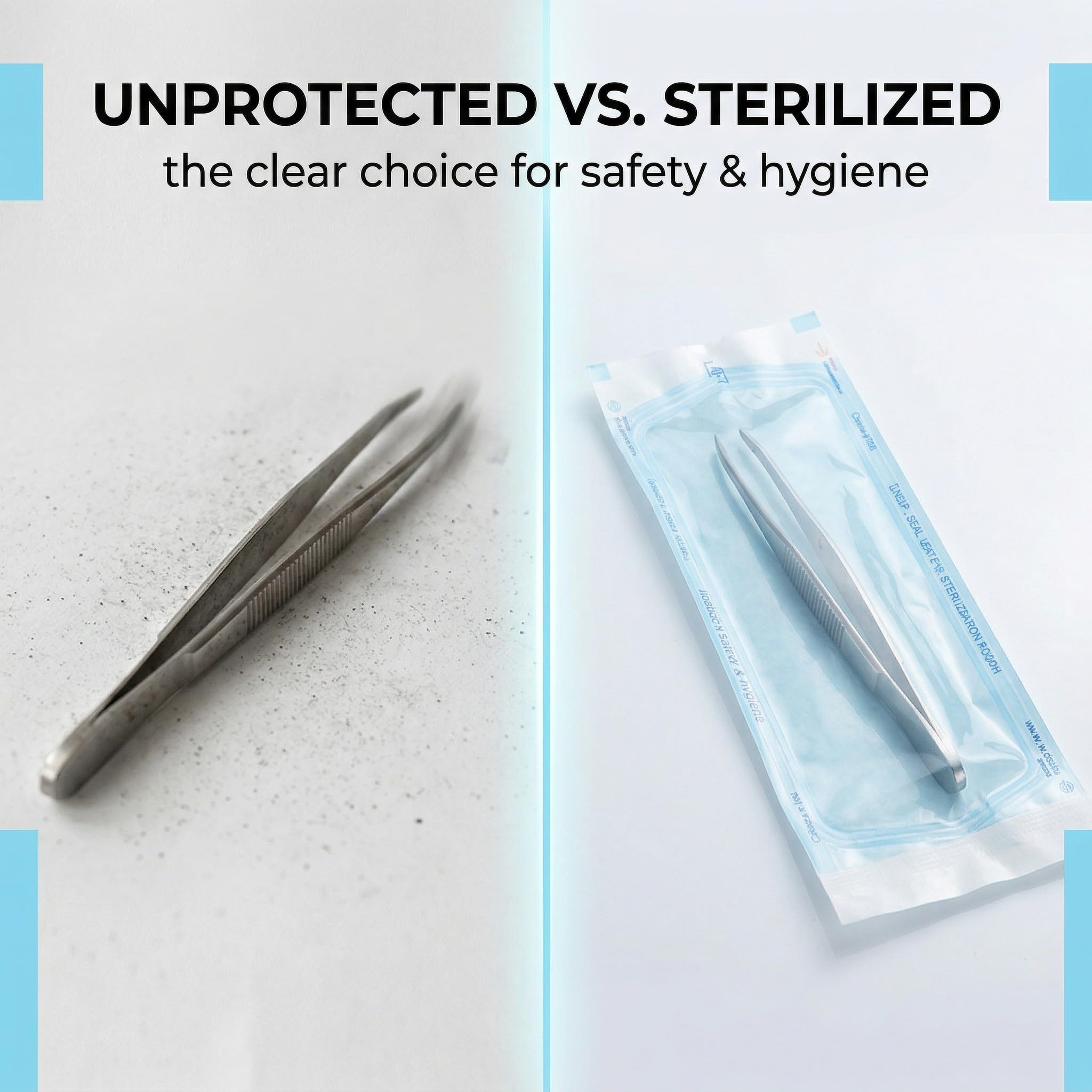 YUZNA 90 pezzi Buste Autosigillanti per Sterilizzazione, Senza Pieghe Laterali, Ideali per Sterilizzazione Dentale, Sacchetti per Sterilizzazione Autosigillante (Tre dimensioni)