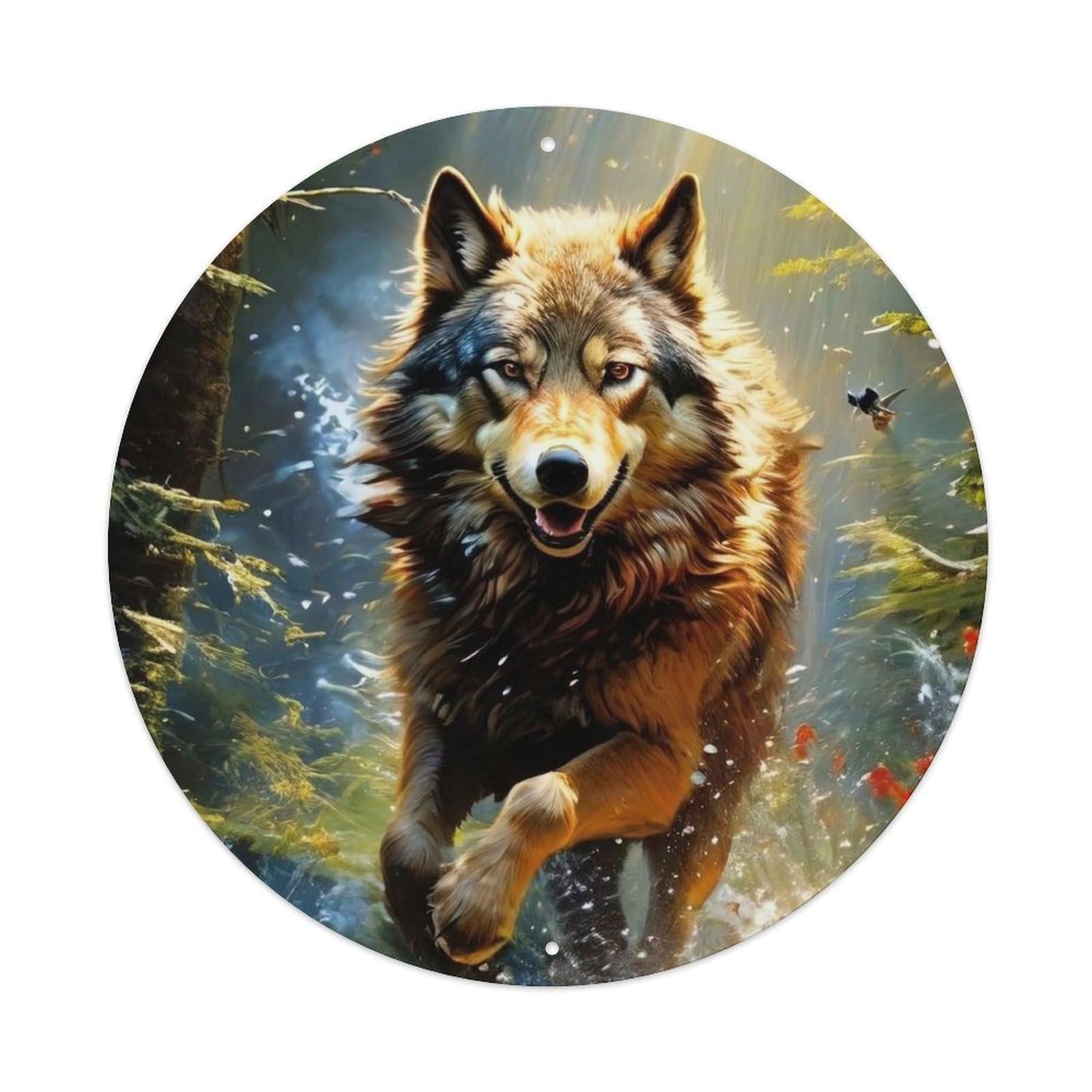 Animal The Wolf That Runs in The Forest Metal Tin Sign