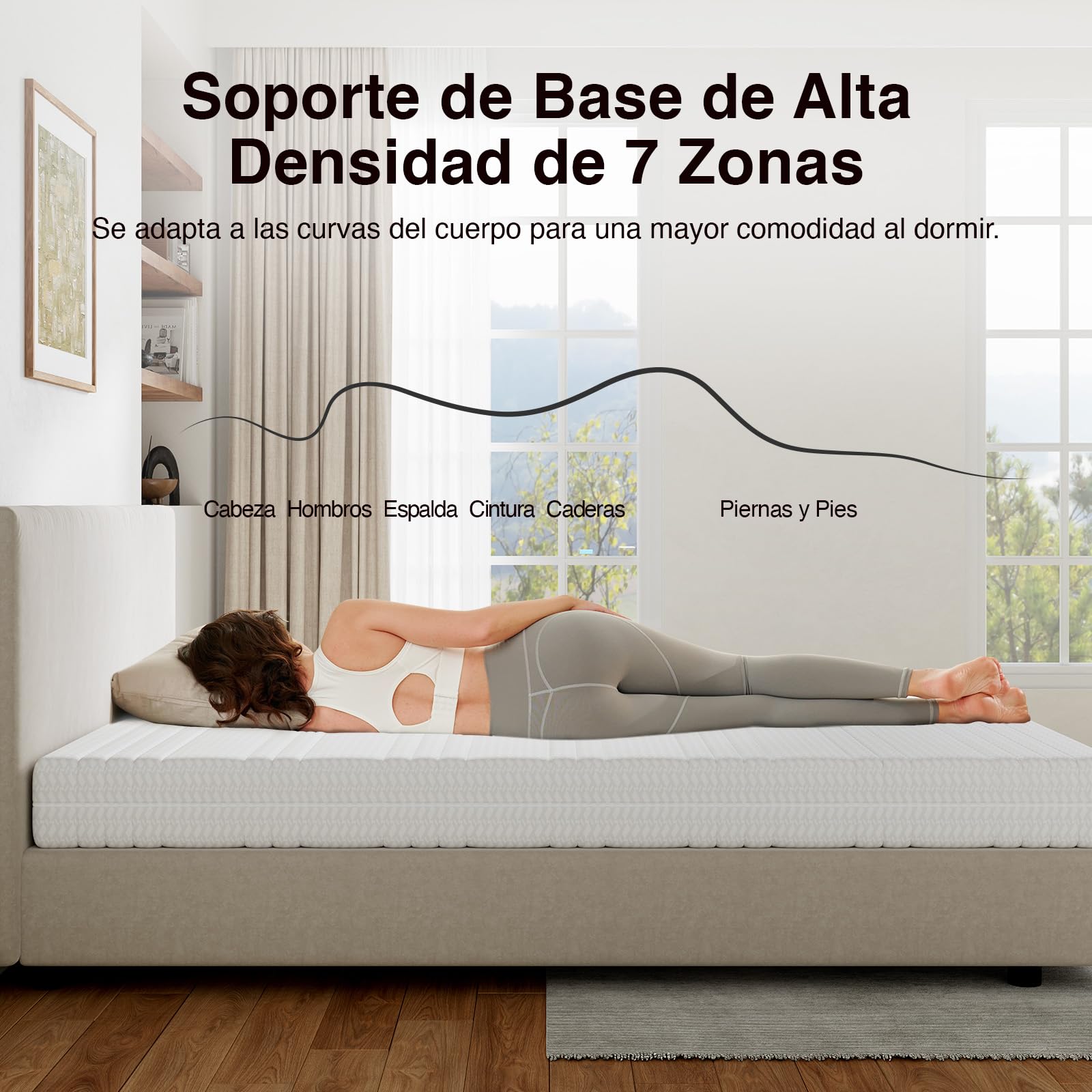 Novilla Colchón 90x190 de 7 Zonas de Espuma fría | Tamaño Seleccionable | Funda Transpirable Lavable a 60° | Certificación Öko-Tex y CertiPUR-US | Colchón Enrollado, Altura 14 cm