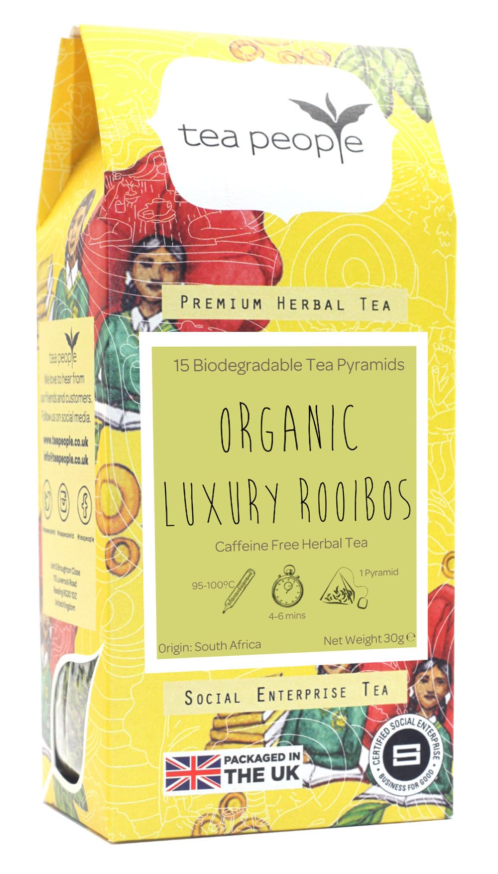 Tea People Organic Luxury Rooibos - 15 tea pyramids pack