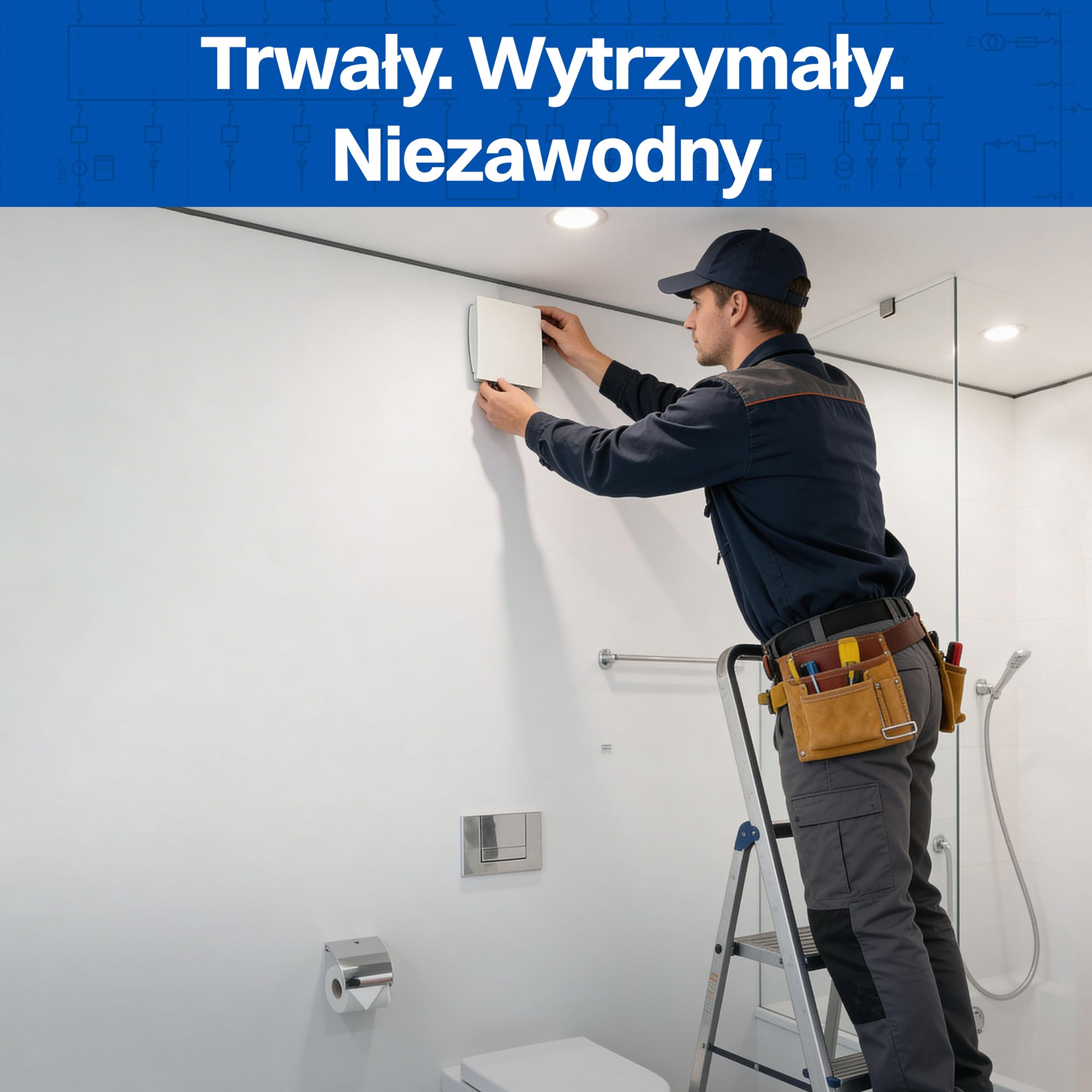 Intratec PUROVENT PRO Wentylator łazienkowy z czujnikiem wilgoci – Wentylator IPX4 100mm 98m³/h 37dB 230V do łazienki, do łatwego montażu na ścianie i suficie – 160 x 98 x 98mm