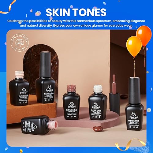 Miniatura 2 de Beetles Gel Polish Kit de 6 esmaltes populares de gel nude para todas las estaciones tonos de piel rosa marrón neutro kit de esmalte de uñas de gel