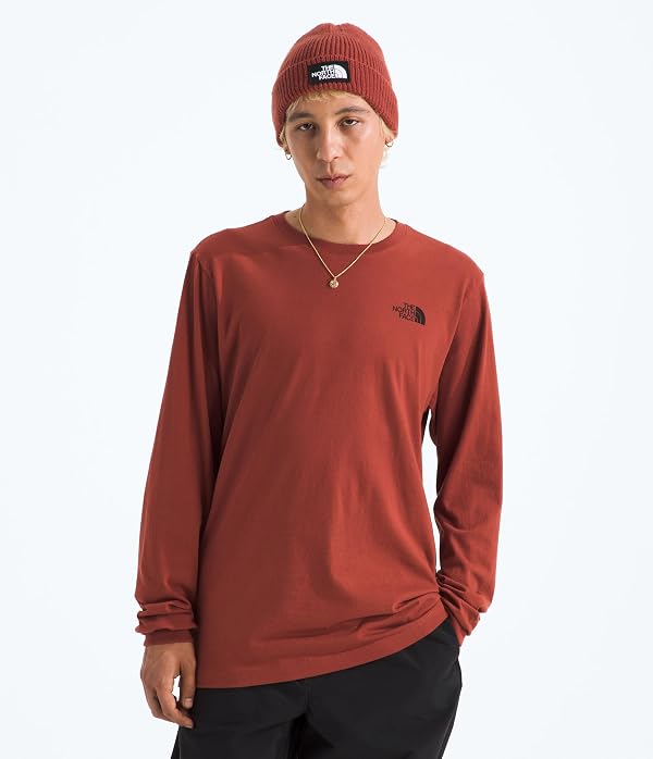 The North Face Men's Escape The City Long-Sleeve Tee - Casual Stylish Graphic T-Shirt, Regular Fit, Soft Cotton Fabric, Iron Clay, Large by The North Face - Used condition - Image 2