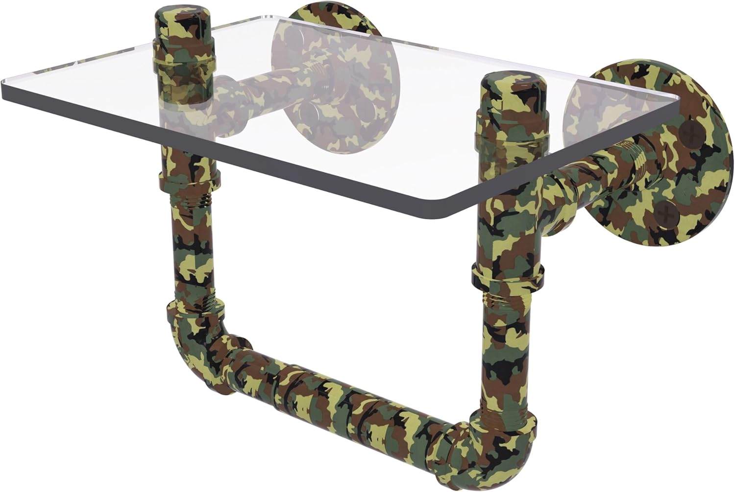 Allied Brass CM-P-130-TPGS-PT1 Collection Tissue Glass Shelf Toilet Paper Holder, Military Camo
