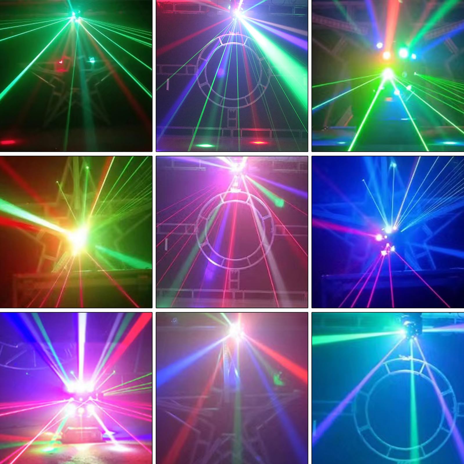 RGBW 3in1 LED Laser Moving Head Bühnenlicht 120W DMX DJ Disco Party Effektbeleuchtung mit EU-Stecker Strobe Auto Run Master-Slave für KTV Bar Hochzeit Party Performancebühne