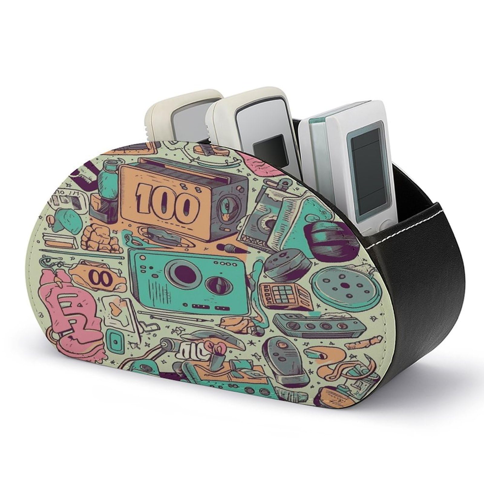 Btcowzrv Style I Love The 90S Illustration Remote Control Holder With 5 Compartments