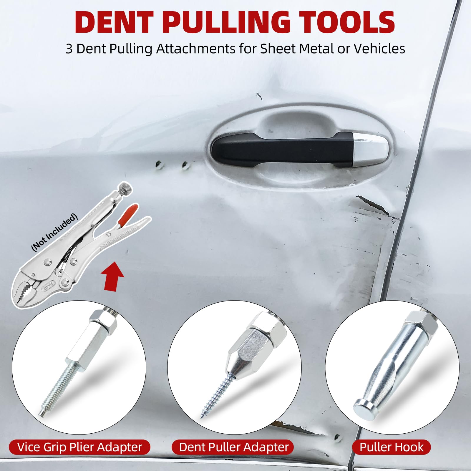 FreeTec 9-in-1 Radlager Abzieher Radnabenabzieher Set mit Gleithammer, 2/3 Backen Lager Innenlager Auszieher Innenabzieher, Vorder- und Hinterradnabe Abzieher Gleithammer Dentzieher für Autoreparatur