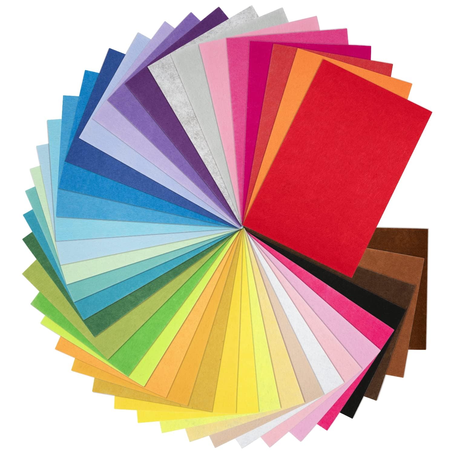 BIGCOW (20x30cm) Felt Fabric Sheets, 40 Pieces, Assorted Colours, 1mm Thick Suitable for Various DIY Crafts - 20×30cm