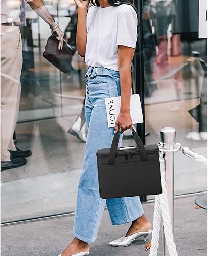 Miniatura 6 de Trunab Transportador de bebidas reutilizable de 3 tazas para entrega con divisores ajustables, bolsa aislada para llevar, bolsa de transporte de