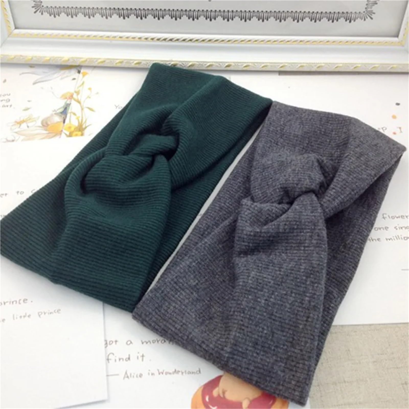 Winter-Haarband 3 stücke Frauen Mädchen Einfarbig Haar Bands Gestrickte Baumwolle Stirnbänder Kreuz Turban Verband Bandanas Haarbänder Haar Zubehör Zur Dekoration(Light pink)