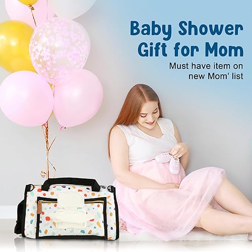 Miniatura 8 de Cambiador de pañales portátil para bebé, tapete cambiador de pañales impermeable con bolsillos para toallitas y pañales, estación ligera plegable