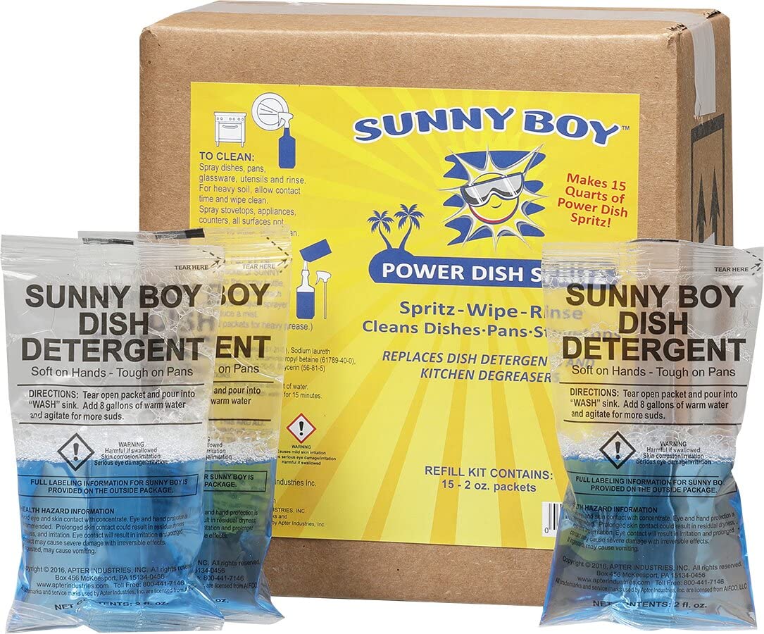 Apter Industries Sunny Boy Dish Spritz Kit Dish Detergent 2 oz Refill Pack of 15