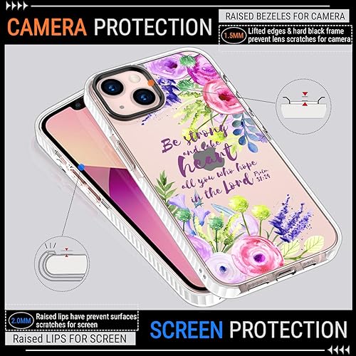 Miniatura 3 de TRFAEE Funda compatible con iPhone 13 de 6.1 pulgadas 2021, transparente, floral, TPU, cubierta suave, a prueba de golpes, protección para mujeres y