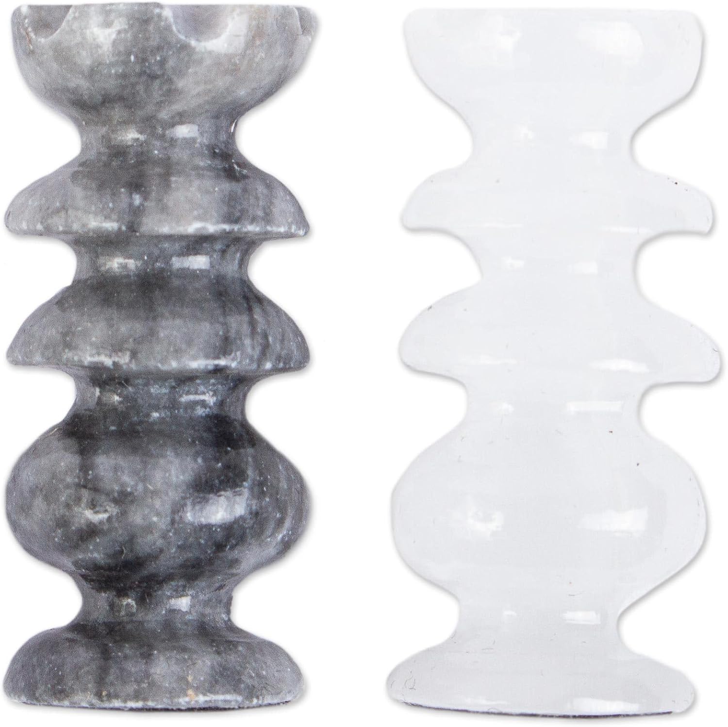 NOVICA Artisan Handmade Marble Onyx Mini Chess Set Mexican White Charcoal Grey Stone Mexico Sets Games [0.4in H x 7.5in W x 7.5in D Largest Piece 1.4in H x 0.6in Diam. Smallest Piece 1in H x 0.6in Di]