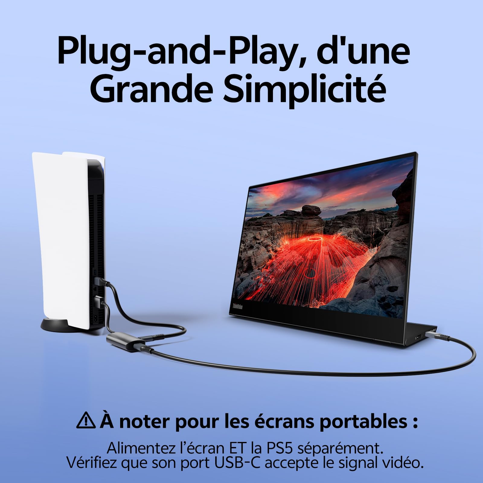 Adaptateur HDMI vers USB-C 4K@60Hz, Unidirectionnel Source HDMI Écran USB-C pour PS5/PS4 Xbox Switch Ordinateur Portable Fire TV Cube vers Lunettes AR XREAL Rokid RayNeo Viture Écran Portable