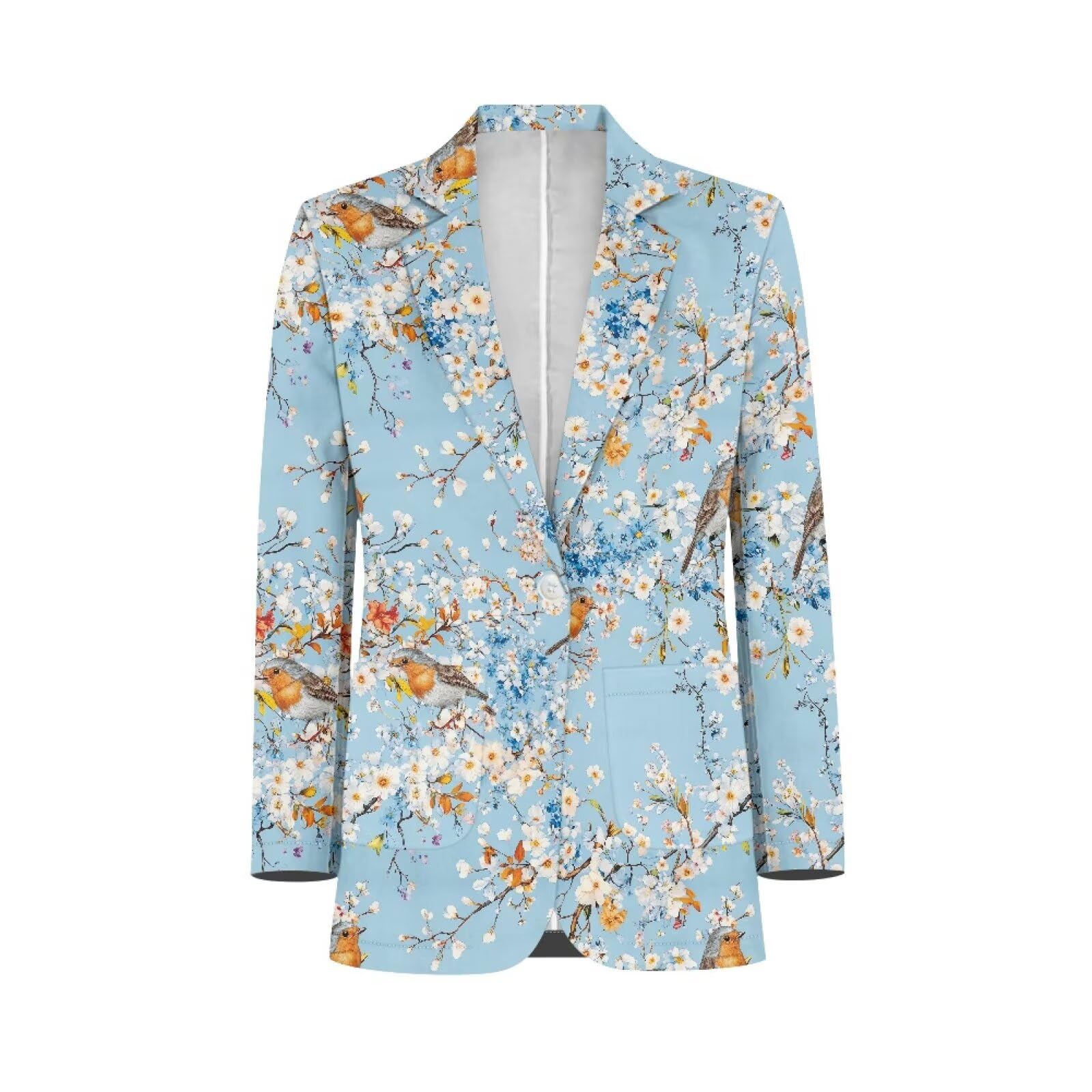Womens Casual Blazers Long Sleeve Button Lapel Blazer Jackets with Pocket Open Front Cardigan