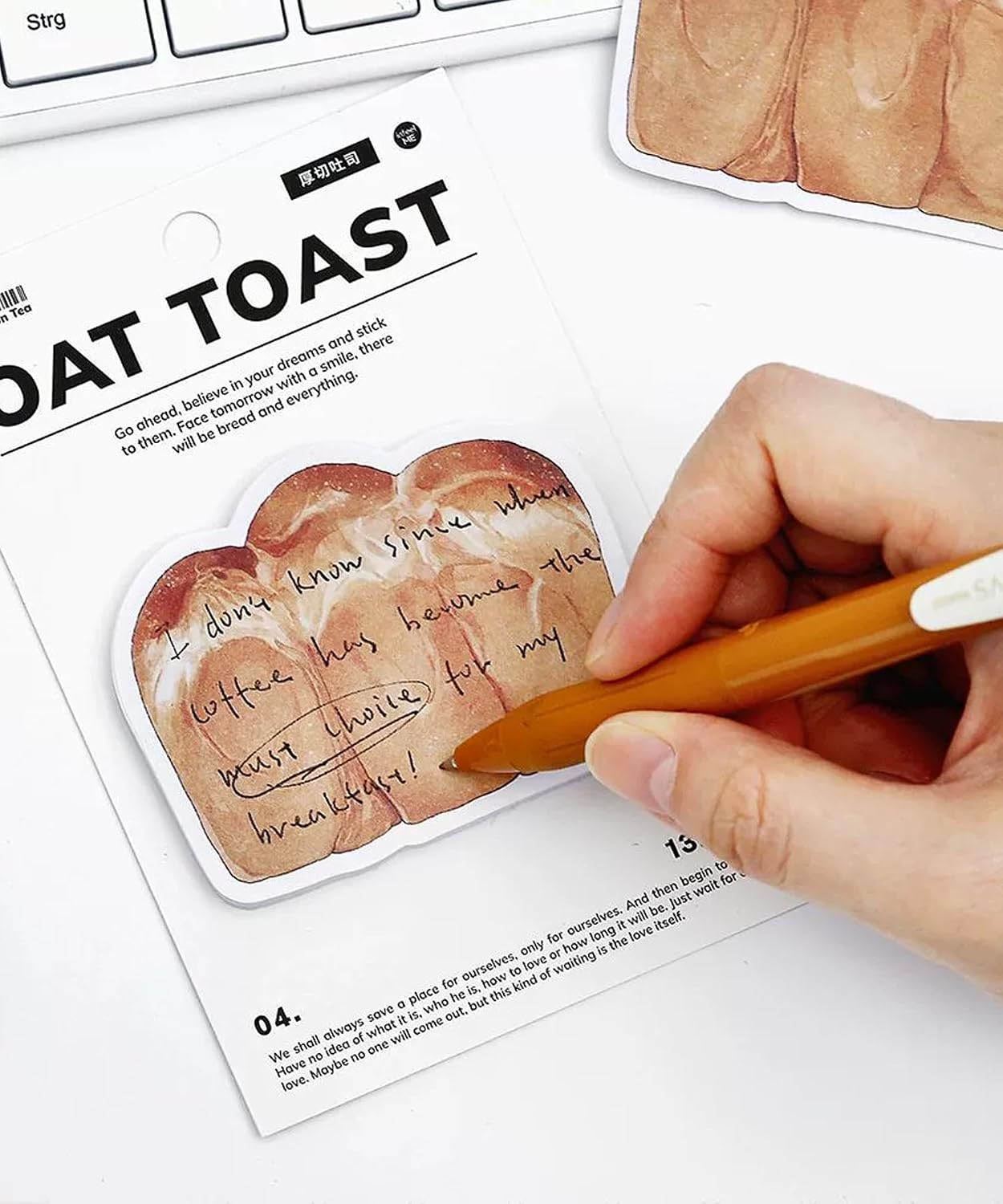 Sticky Note Pads 4 Pack, Funny Coffee Cup Croissant Toast Bread Designs, Favorite Cute Sticky Notes Gift for Office Desk, School, Office, Home, Monitors, Cafe image 5
