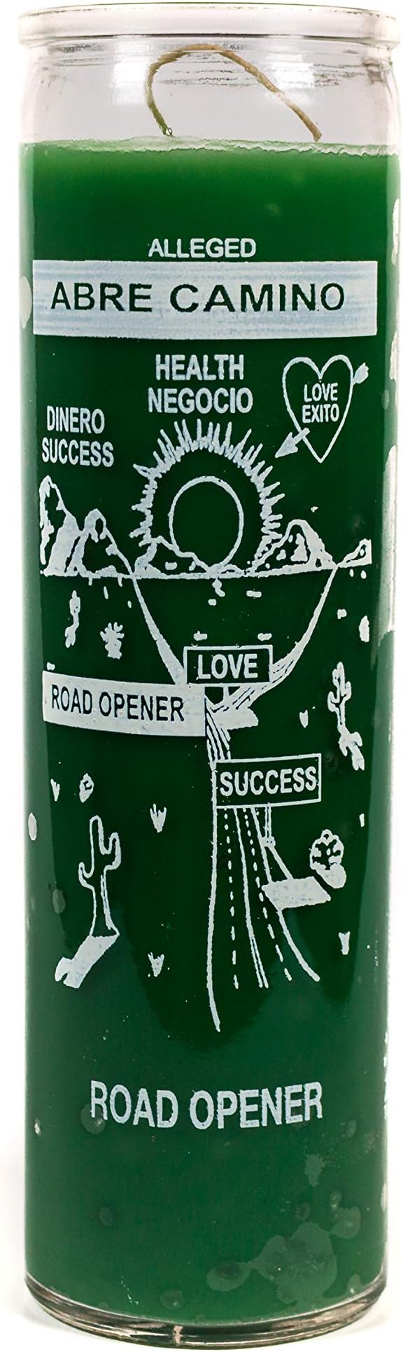 Botanica Emporium Abre Camino Road Opener Vision Candle | Spell Candle for Opening Up Opportunities | 7 Day Glass Spiritual Candle 8" Tall