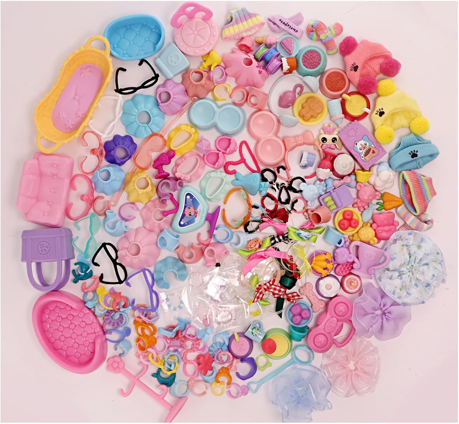 Random 15pcs Accessories for Mini Pets,Cute Sofa,Bed, Chair, Shoes and More Miniature Accessories,fit for Collie Dachshund Shorthair Cat (Random 25PCS)