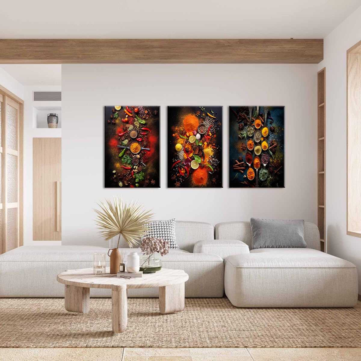 Piy Painting 3 er set Wandkunst Leinwand Malerei Buntes Gewürz Wandbilder Modern Bilder Poster Kunstdrucke Wasserfesten Leinwandbilder Mit Rahmen Schlafzimmer Wohnzimmer 57x40 cm