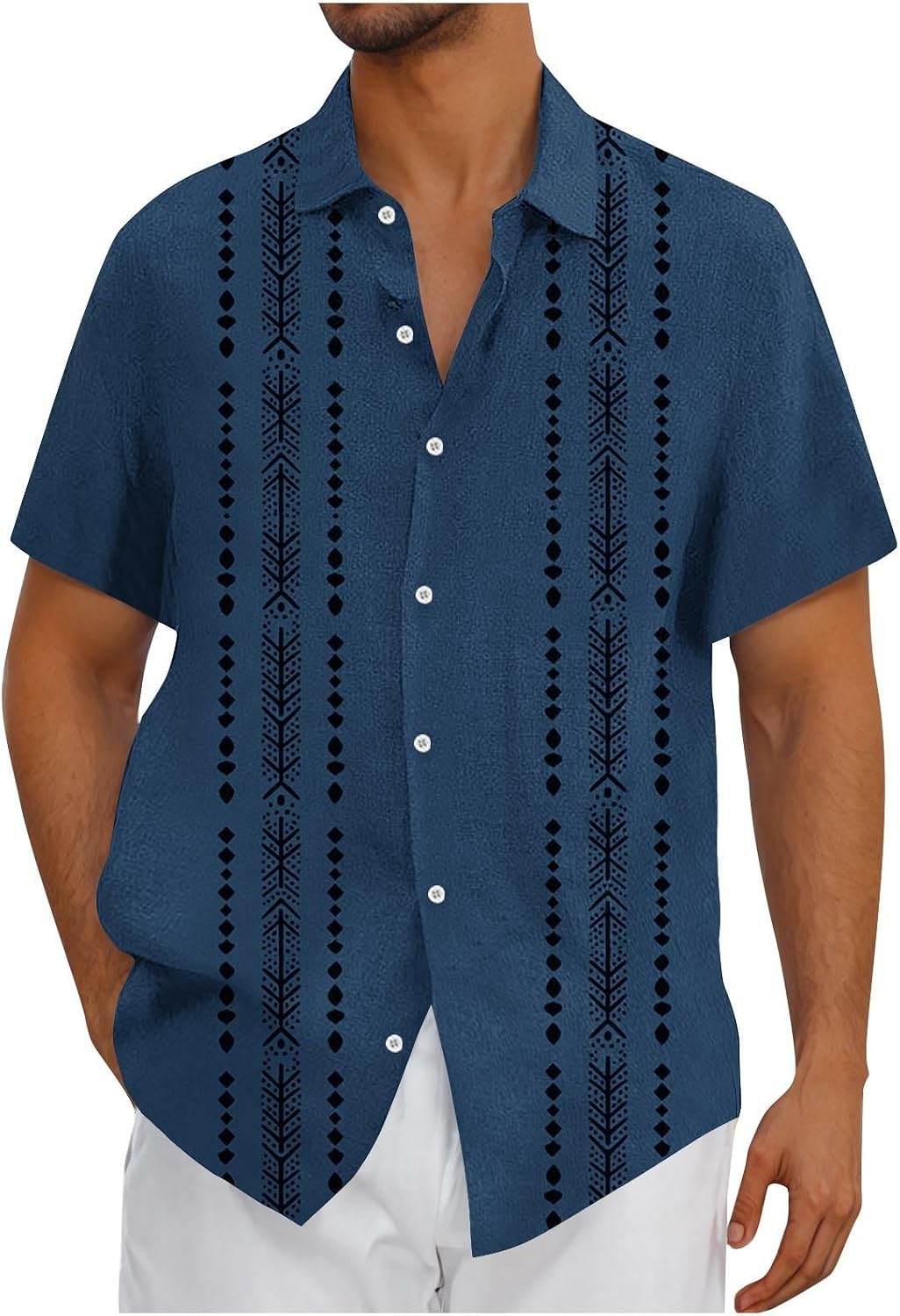 Mens Cuban Guayabera Shirt Casual Button Down Shirts Long Sleeve Summer Beach Tops Blouse Vintage Hippie Clothes