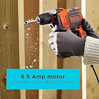 Vista 3 de BLACK+DECKER Taladro percutor, 6.5 amperios, 1/2 pulgada (BEHD201)