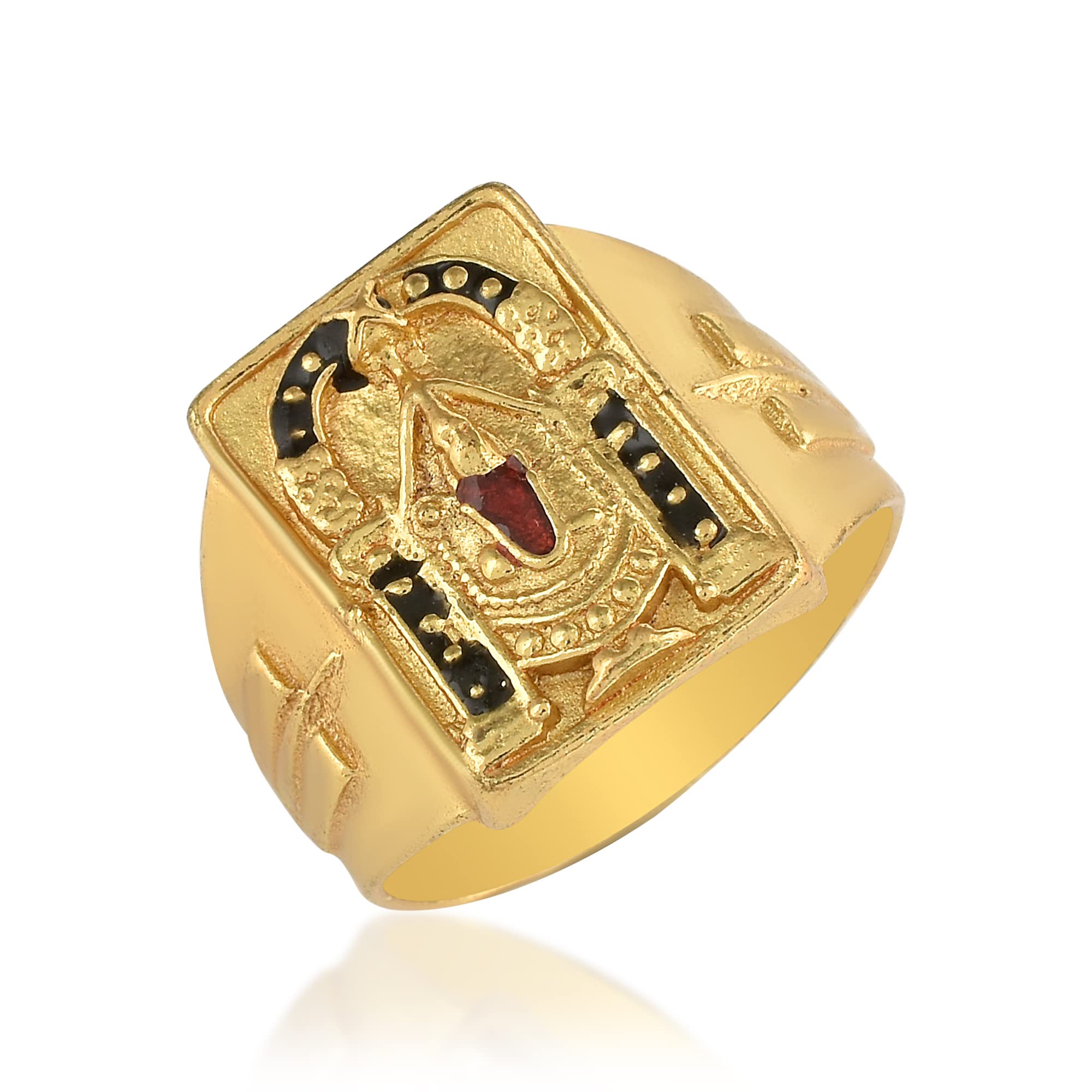 Memoir Brass Micron Goldplated Tirupati Balaji Fingerring Men Hindu Spiritual Temple Jewellery (ORND2790) (B0B7NKP6J2) Amazon Price History, Amazon Price Tracker