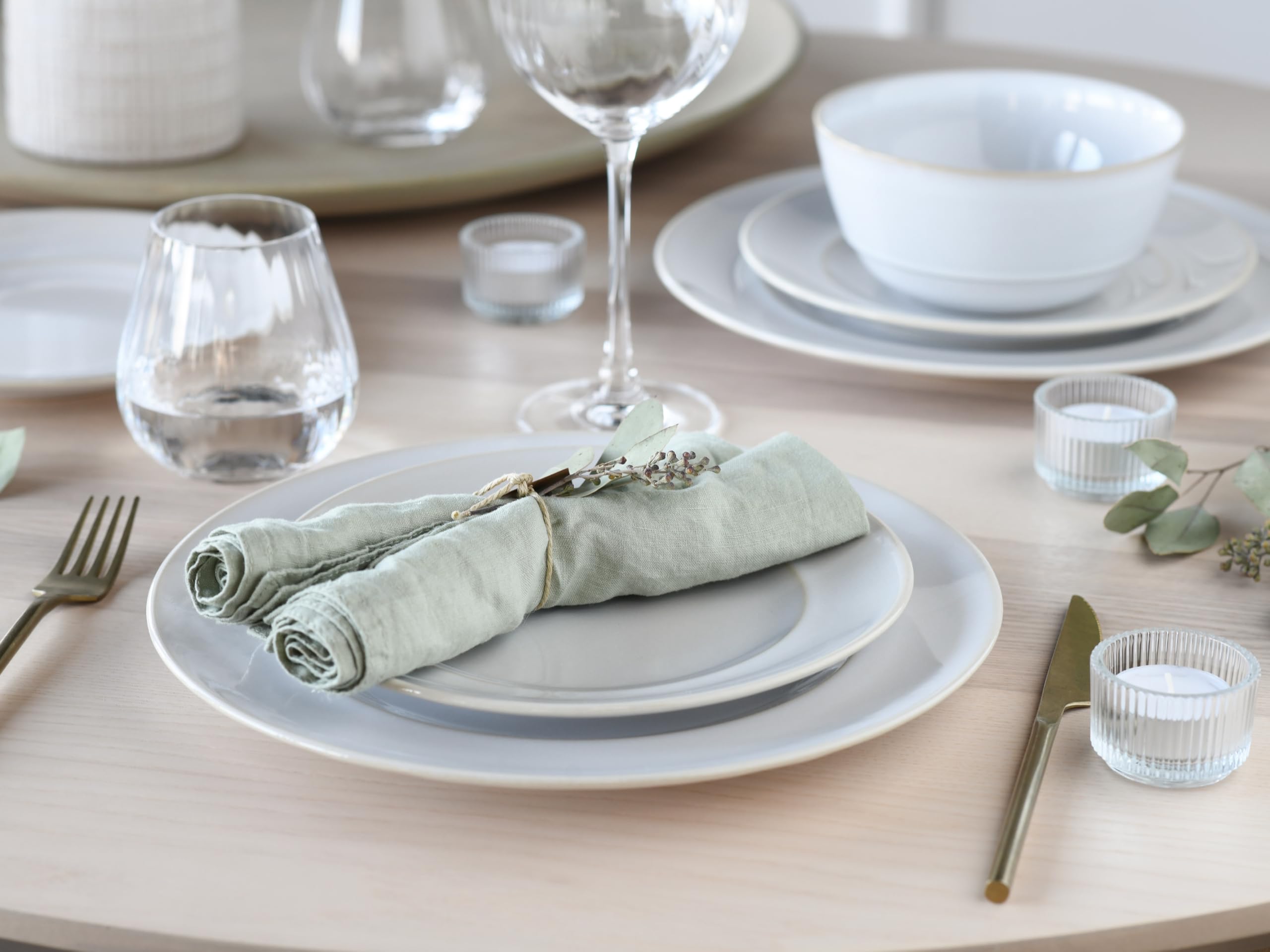 CreaTable, 23670, seria ANTIQUE offwhite, zestaw naczyń, zestaw talerzy 12-częściowy