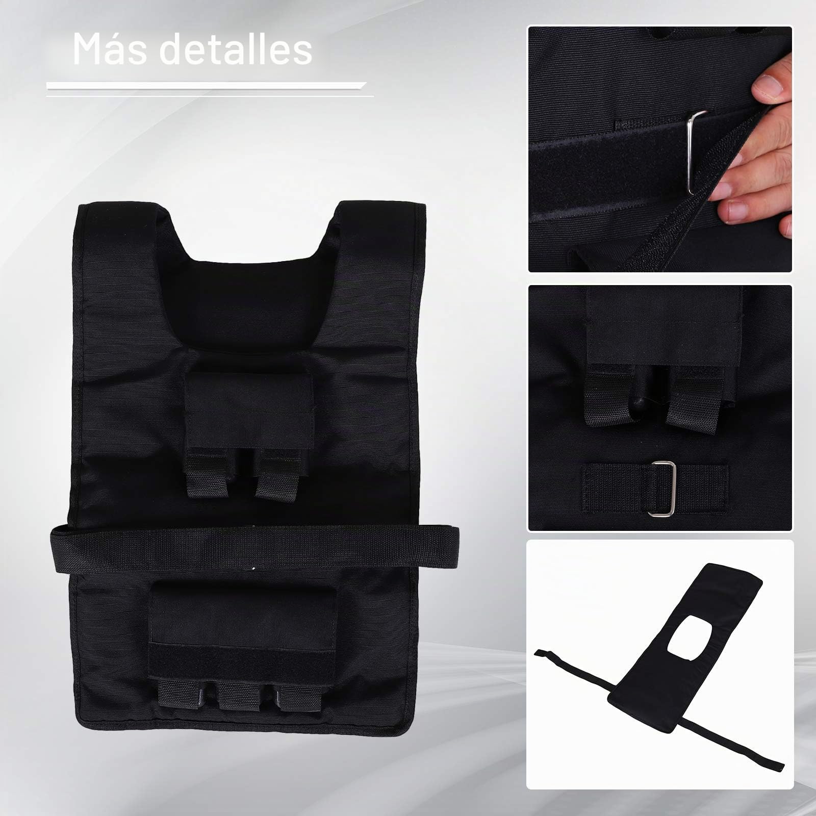 HOMCOM Chaleco de entrenamiento con pesas 30kg ajustable