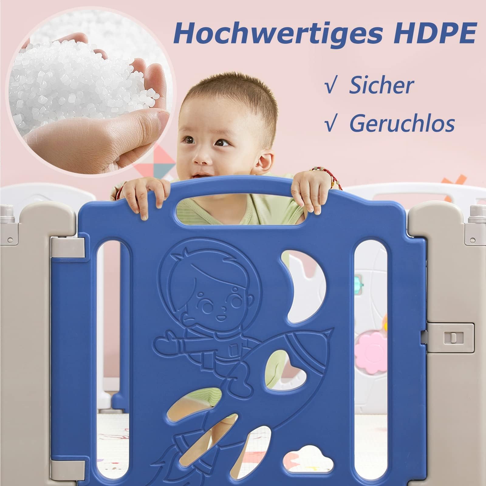 Opvouwbaar loopstal, baby-veiligheids-payard voor activiteiten thuis